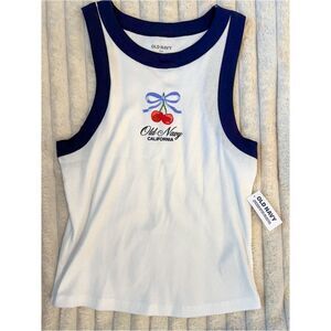 old navy cherry snug fit tank top medium NWT